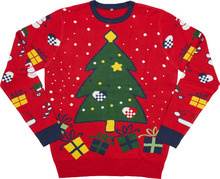 Julegenser med juletre rød str. XXL